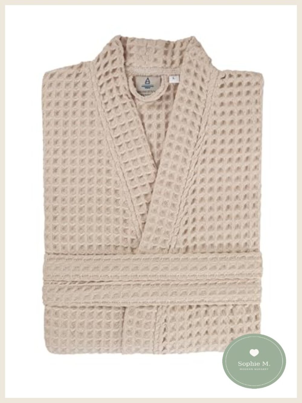 Waffle Kimono Bathrobe 100% Cotton Unisex Robe with Pockets